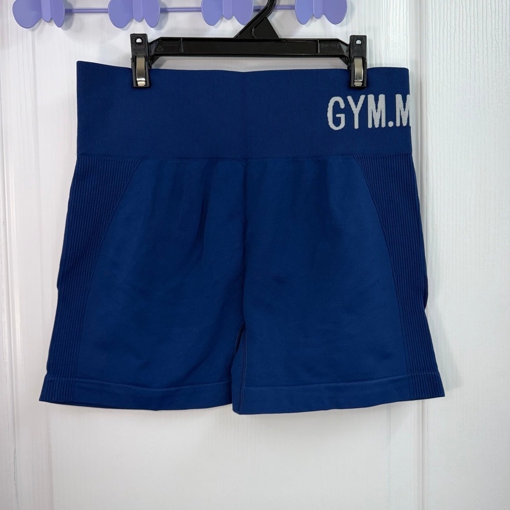 Gym Minute blue compression high waisted tummy control activewear shorts XL